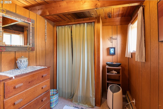 5870 Floyd Ave, Cloverdale, OR 97112 - interior space with wood walls, wood ceiling, and beam ceiling