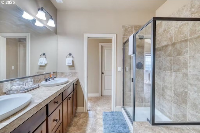 547 Front St, Rockaway Beach, OR 97136 - bathroom with vanity and an enclosed shower