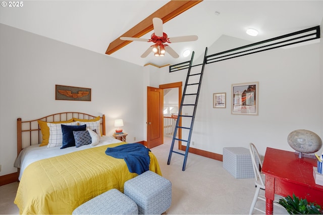 2603 NE 11th Ave, Portland, OR 97212 - carpeted bedroom featuring vaulted ceiling and baseboards