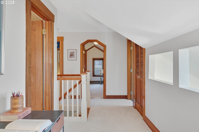2603 NE 11th Ave, Portland, OR 97212 - hallway featuring light colored carpet and an upstairs landing