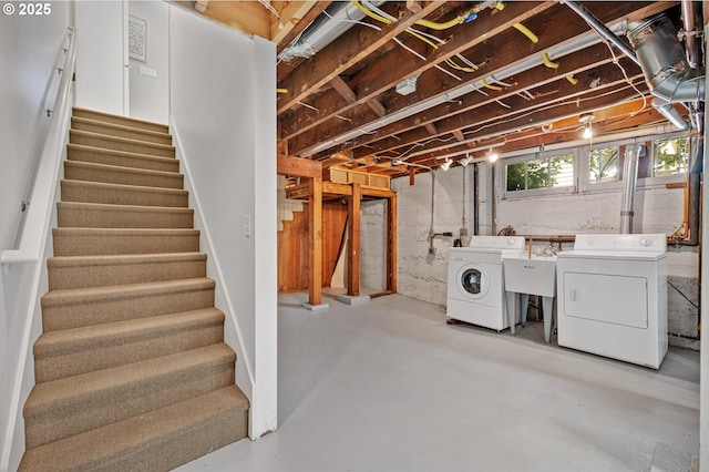2603 NE 11th Ave, Portland, OR 97212 - below grade area with washing machine and dryer and stairway