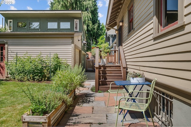 2603 NE 11th Ave, Portland, OR 97212 - exterior space with a patio, stairs, and a yard