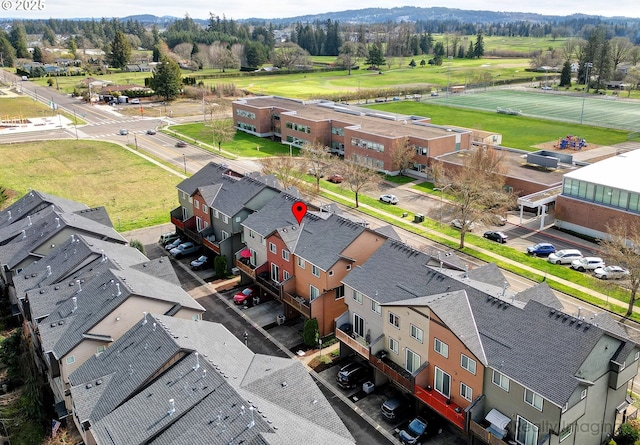 drone / aerial view with a residential view