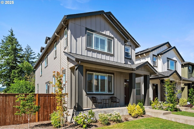 16735 SW Darling Ln, Portland, OR 97224 - view of front of house featuring board and batten siding and covered porch