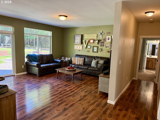 94703 Johnson Rd, Marcola, OR 97454 - living area with dark wood-style floors and plenty of natural light