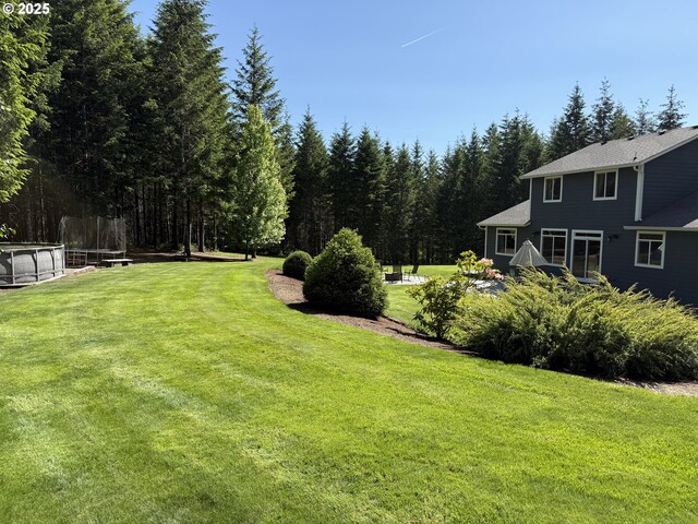 94703 Johnson Rd, Marcola, OR 97454 - view of green lawn with a trampoline