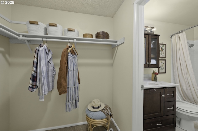 walk in closet featuring a sink