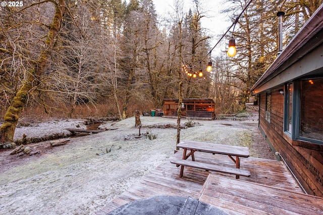 surrounding community featuring a wooden deck