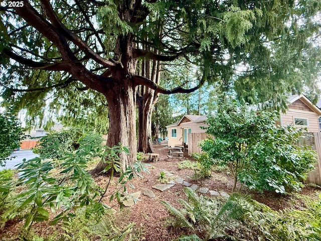 view of yard featuring fence