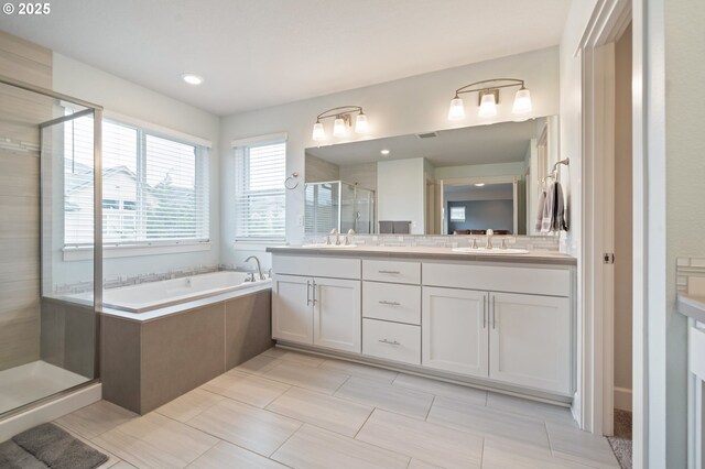 4744 S 19th St, Ridgefield, WA 98642 - full bathroom with a shower stall, a garden tub, and double vanity