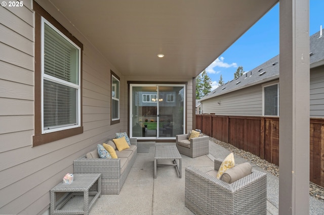 4744 S 19th St, Ridgefield, WA 98642 - view of patio featuring an outdoor living space and fence