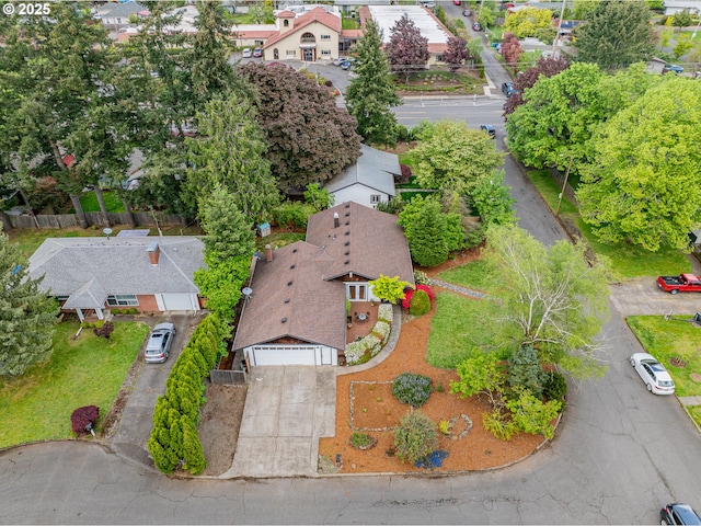 aerial view with a residential view