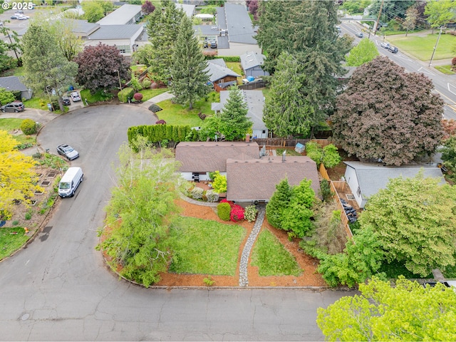 aerial view featuring a residential view