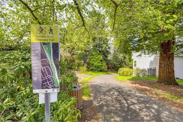view of property's community with driveway