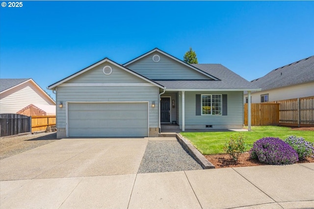 430 N 2nd St, Carlton, OR 97111 - view of front facade featuring driveway, an attached garage, roof with shingles, and covered porch