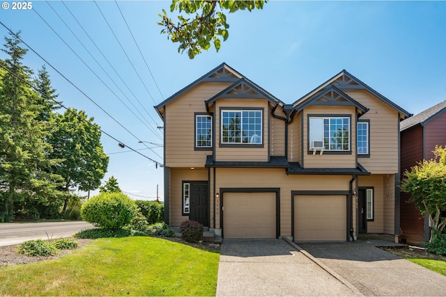 5958 SE 16th Loop, Gresham, OR 97080 - view of front of house with an attached garage, a front lawn, and driveway
