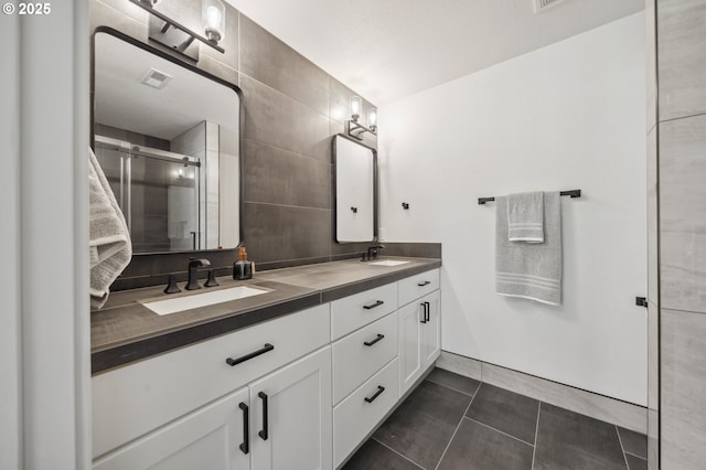 5958 SE 16th Loop, Gresham, OR 97080 - bathroom featuring double vanity and a shower stall