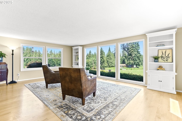 37330 SE Dodge Park Blvd, Boring, OR 97009 - living room with light wood-style floors, baseboards, and a textured ceiling