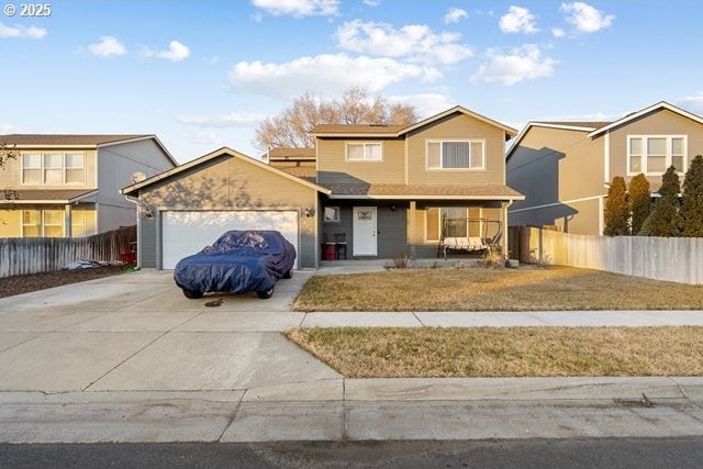 view of property featuring a garage