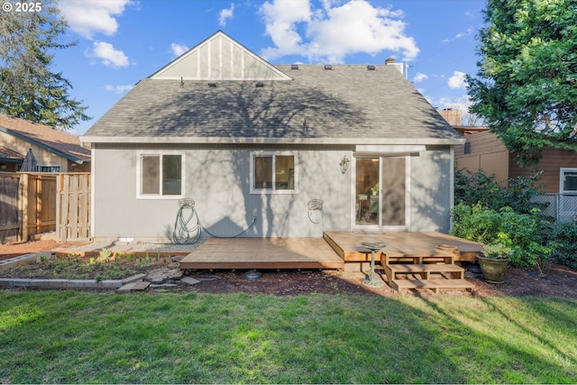 288 NE Hyde Cir, Hillsboro, OR 97124 - rear view of house featuring a deck and a shingled roof