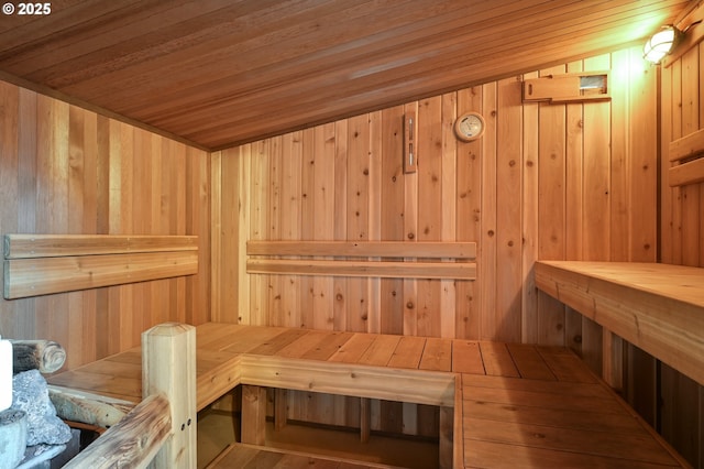 view of sauna