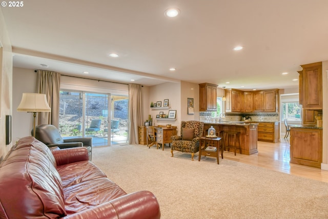 1329 NW Horn Ave, Pendleton, OR 97801 - living room with recessed lighting and light carpet
