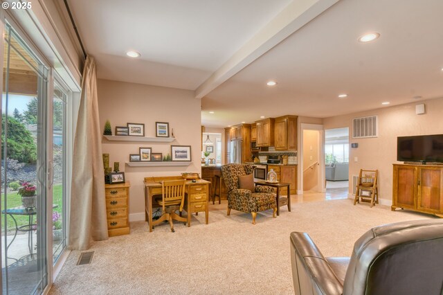 1329 NW Horn Ave, Pendleton, OR 97801 - office space with light carpet, recessed lighting, and baseboards