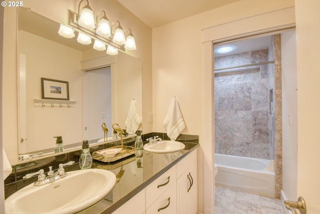 1329 NW Horn Ave, Pendleton, OR 97801 - bathroom with double vanity, toilet, and bathtub / shower combination