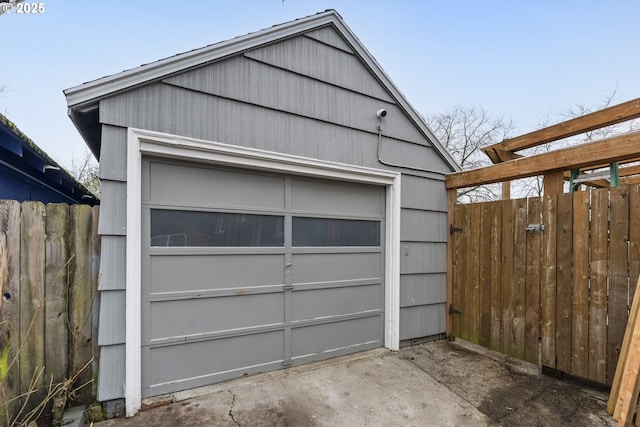 view of garage