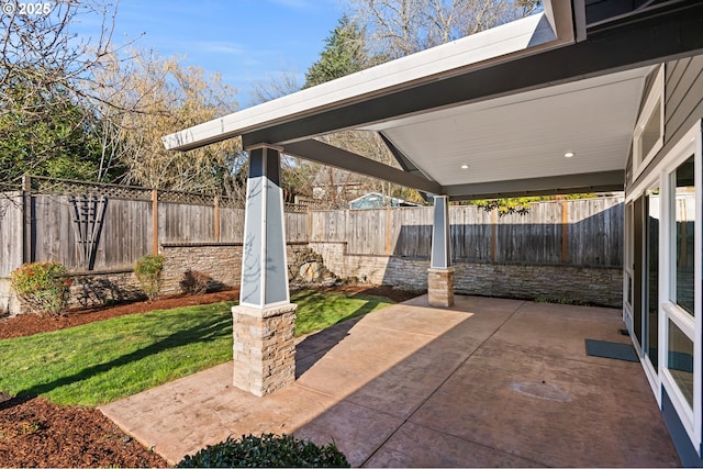 view of patio / terrace featuring a fenced backyard