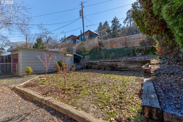 view of yard with fence