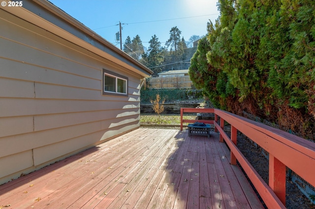 wooden terrace with fence