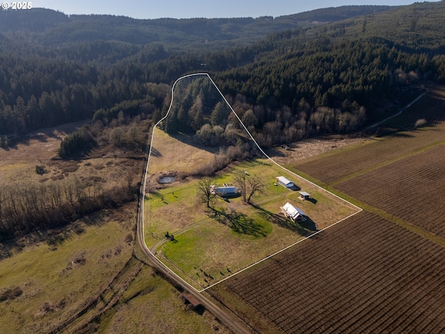 aerial view with a rural view