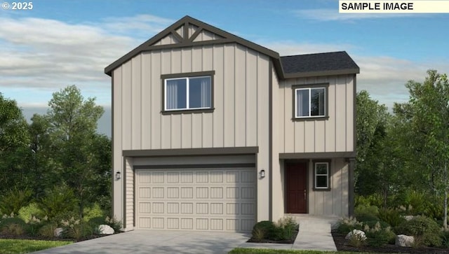 view of front facade featuring a garage