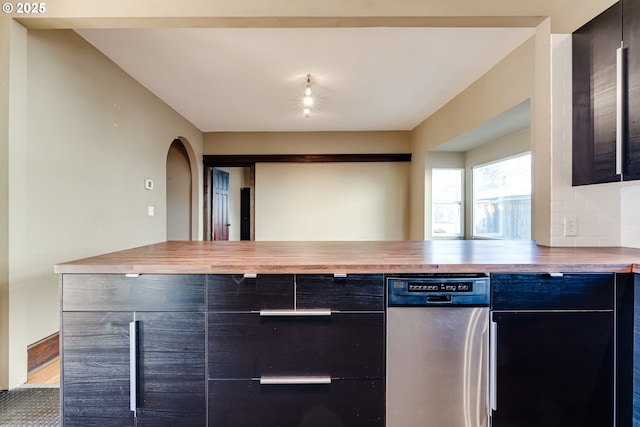 kitchen featuring backsplash and dishwasher