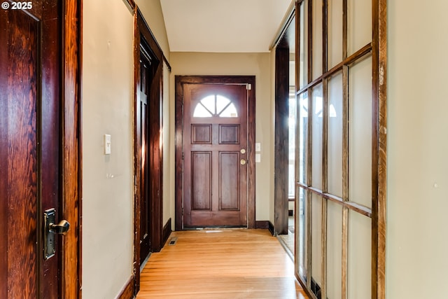 doorway featuring light hardwood / wood-style flooring