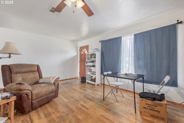 1453 N St, Springfield, OR 97477 - office featuring ceiling fan, wood finished floors, and baseboards