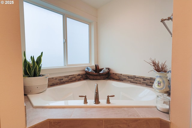 full bath with a garden tub