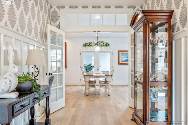 sunroom featuring french doors