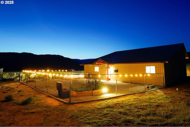 675 Peach Rd, Waterville, WA 98858 - exterior space featuring a mountain view, metal roof, and fence