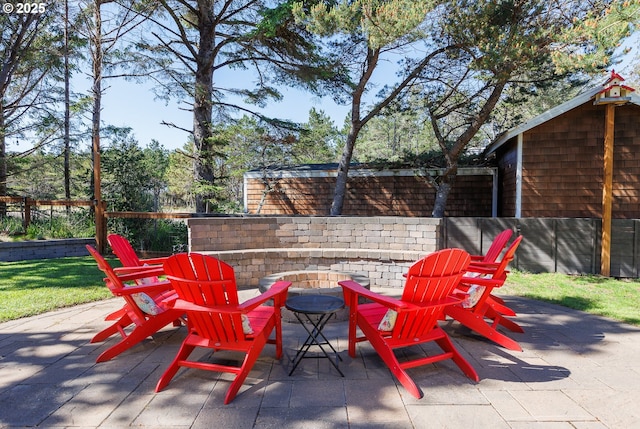 view of patio with fence