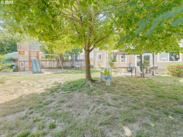 35530 Edies Way, Saint Helens, OR 97051 - view of yard with a trampoline, a playground, and a patio