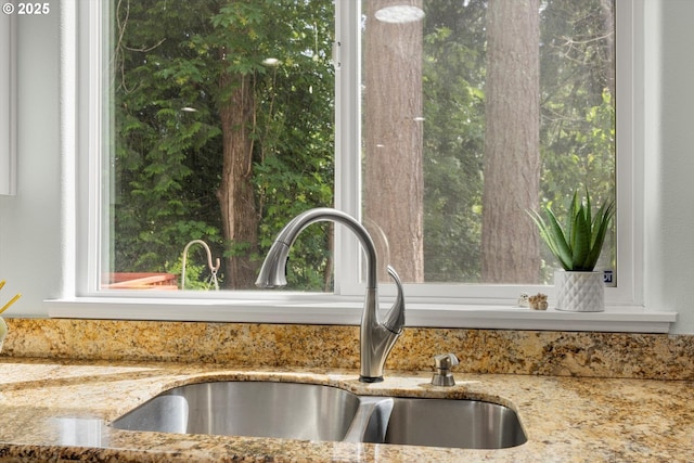 19774 SW Ashcroft Ln, Beaverton, OR 97003 - kitchen view of a sink and light stone counters