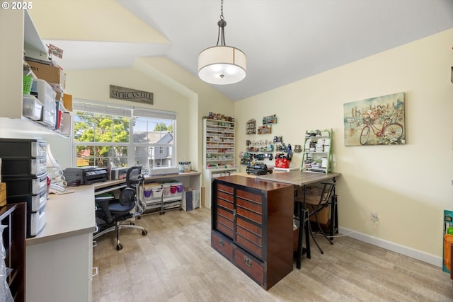 19774 SW Ashcroft Ln, Beaverton, OR 97003 - home office featuring light wood-style floors and vaulted ceiling