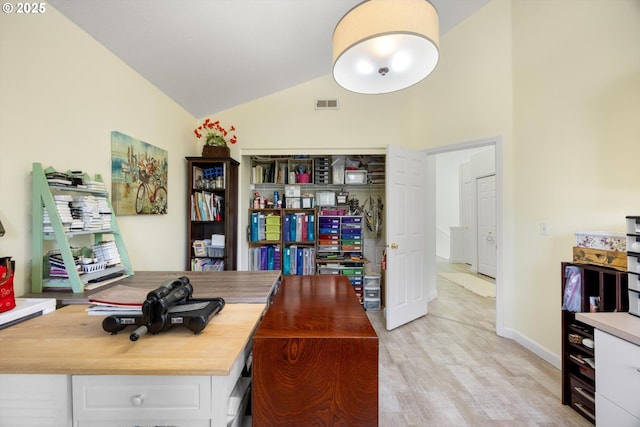19774 SW Ashcroft Ln, Beaverton, OR 97003 - office space with vaulted ceiling, light wood-style floors, and baseboards