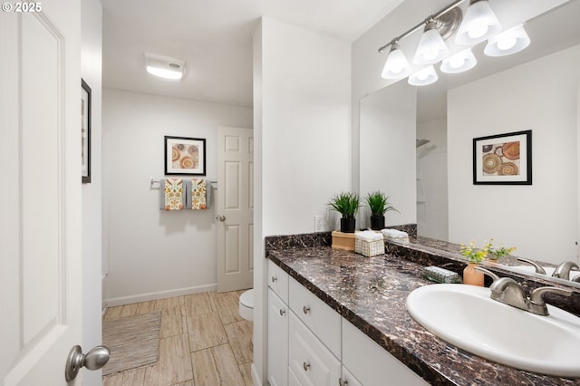 bathroom with toilet and vanity