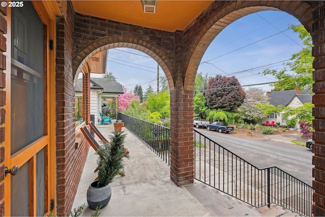 view of patio with a porch