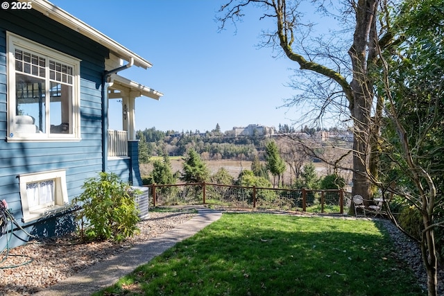 view of yard with fence