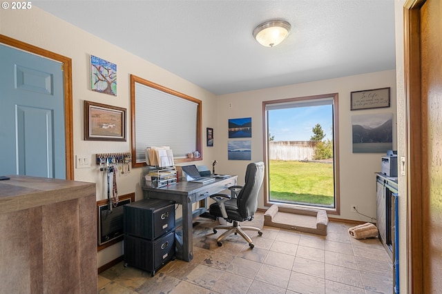 office area with baseboards