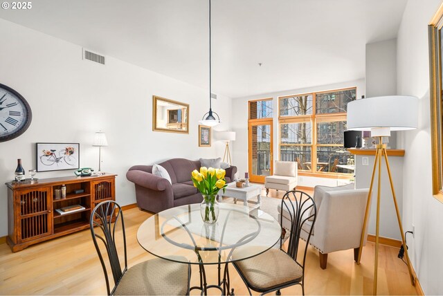 dining area featuring light hardwood / wood-style flooring